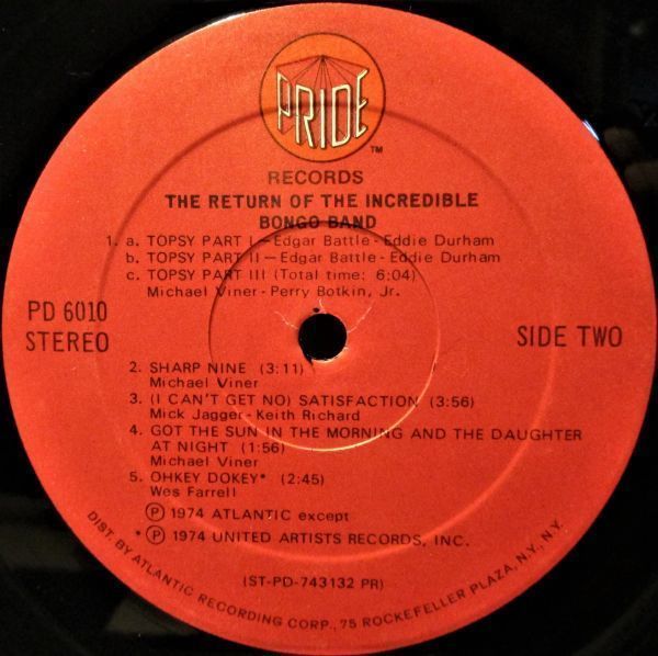 レア盤-Soul_Funk-USオリジナル★The Incredible Bongo Band - The Return Of The Incredible Bongo Band[LP, '74:Pride - PD 6010]_画像8