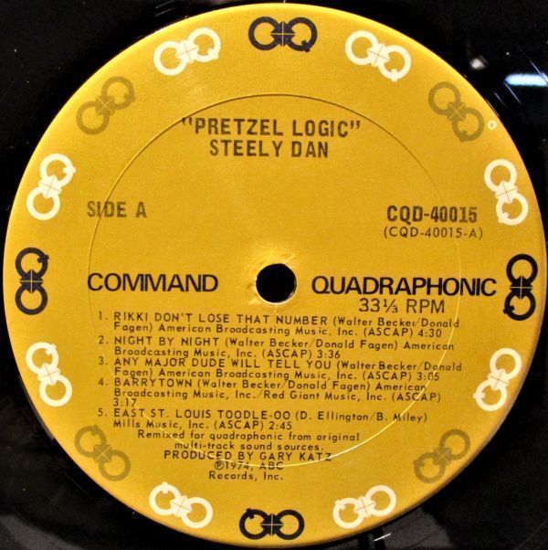 レア盤-USオリジナル★Steely Dan - Pretzel Logic[LP, '74:ABC Command Quadraphonic - CQD-40015, Quadraphonic]_画像6