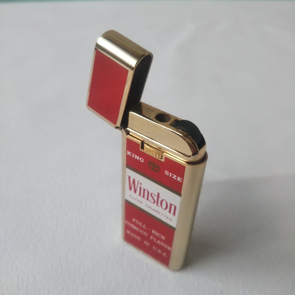 当時物 Winston ガスライター たばこ銘柄 Hadson 真鍮製 昭和レトロ アンティーク雑貨_画像3