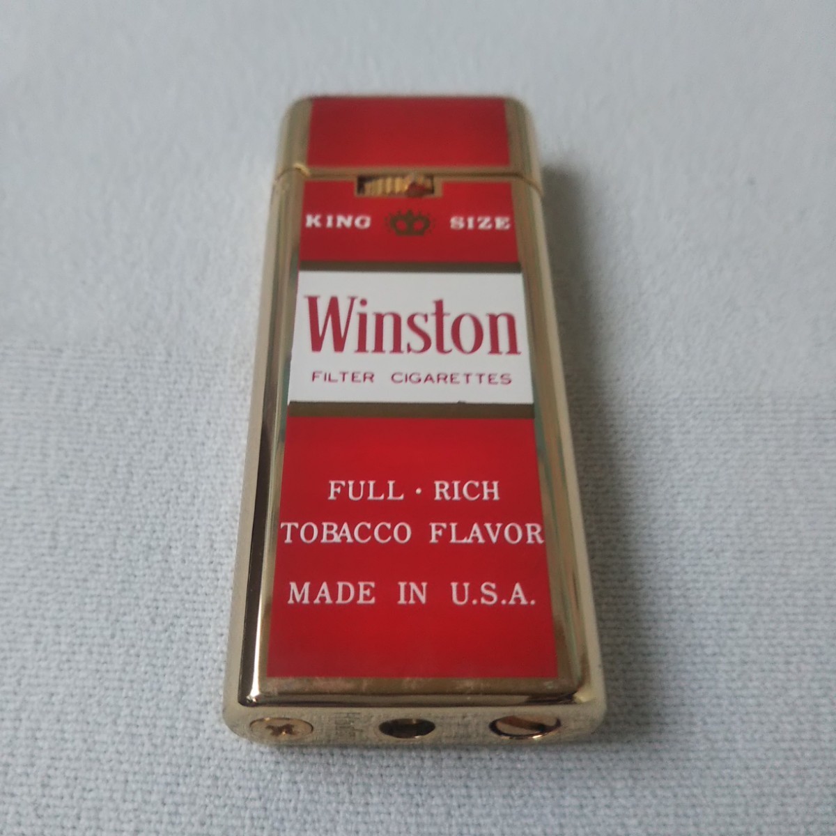 当時物 Winston ガスライター たばこ銘柄 Hadson 真鍮製 昭和レトロ アンティーク雑貨_画像2