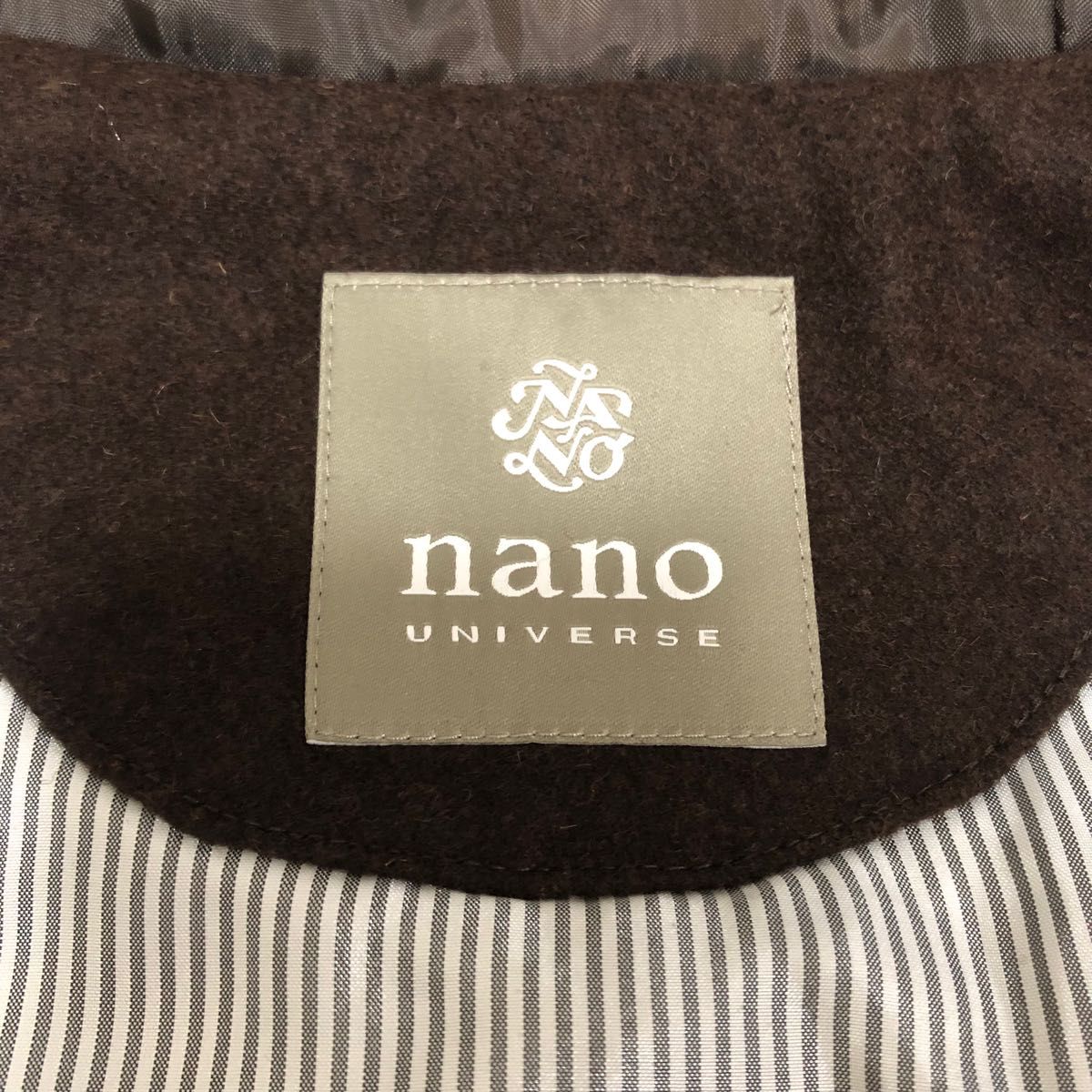 nano LIBRALY ポロコート ダブルブレスト ヘリンボーン L