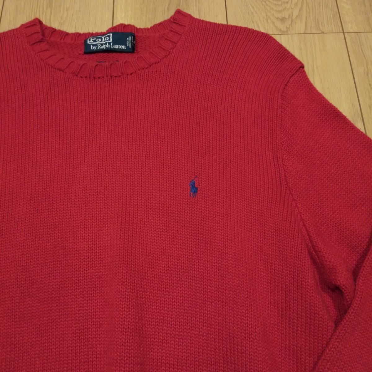 USA古着卸 Lサイズ Polo Ralph Lauren ポロ ラルフローレン ロゴ刺繍 ニット セーター
