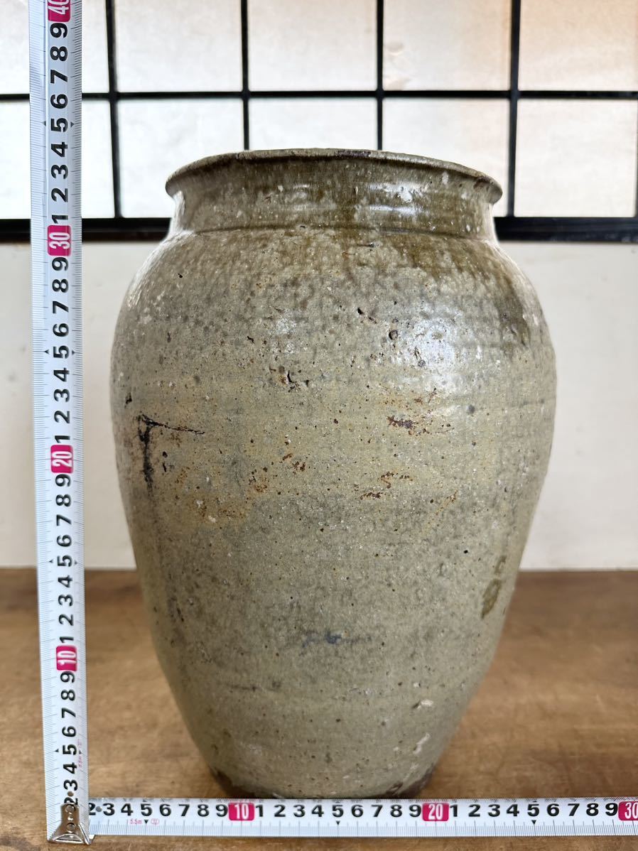 [KA018] 古い壺 水鉢 花瓶 花生け 壺 茶道具 茶席 骨董品 古美術 置物 時代物 希少品 丹波焼 信楽焼_画像8