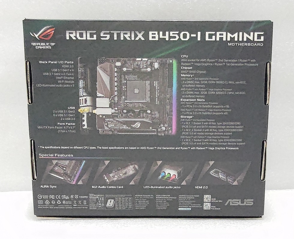 【即日発送】 B450-I STRIX ROG マザーボード ASUS GAMING