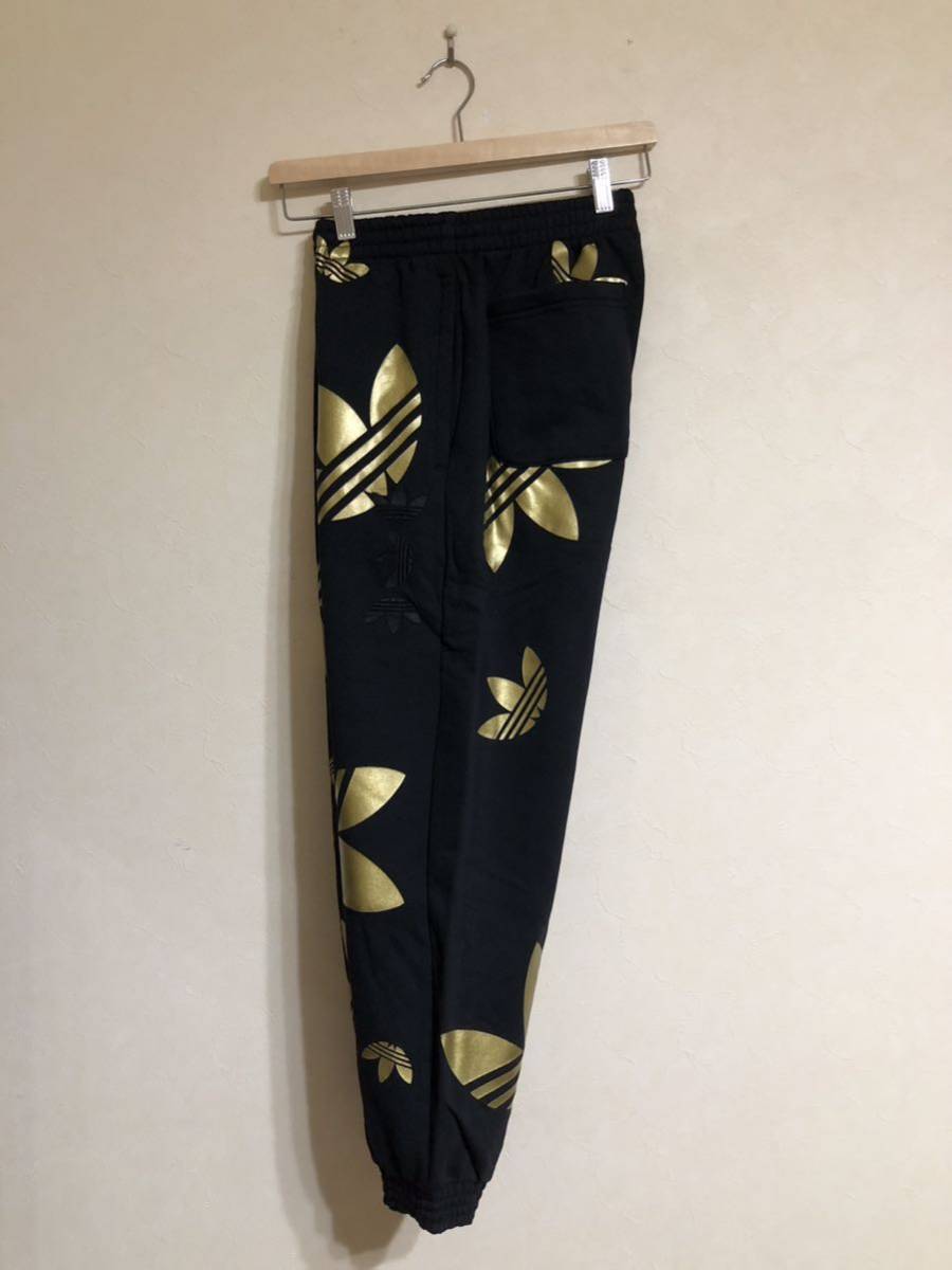 【新品】 adidas originals REF/MET PANT アディダス オリジナルス スウェット パンツ ボトムス トレフォイルロゴ 総柄 サイズS 黒 金 _画像6