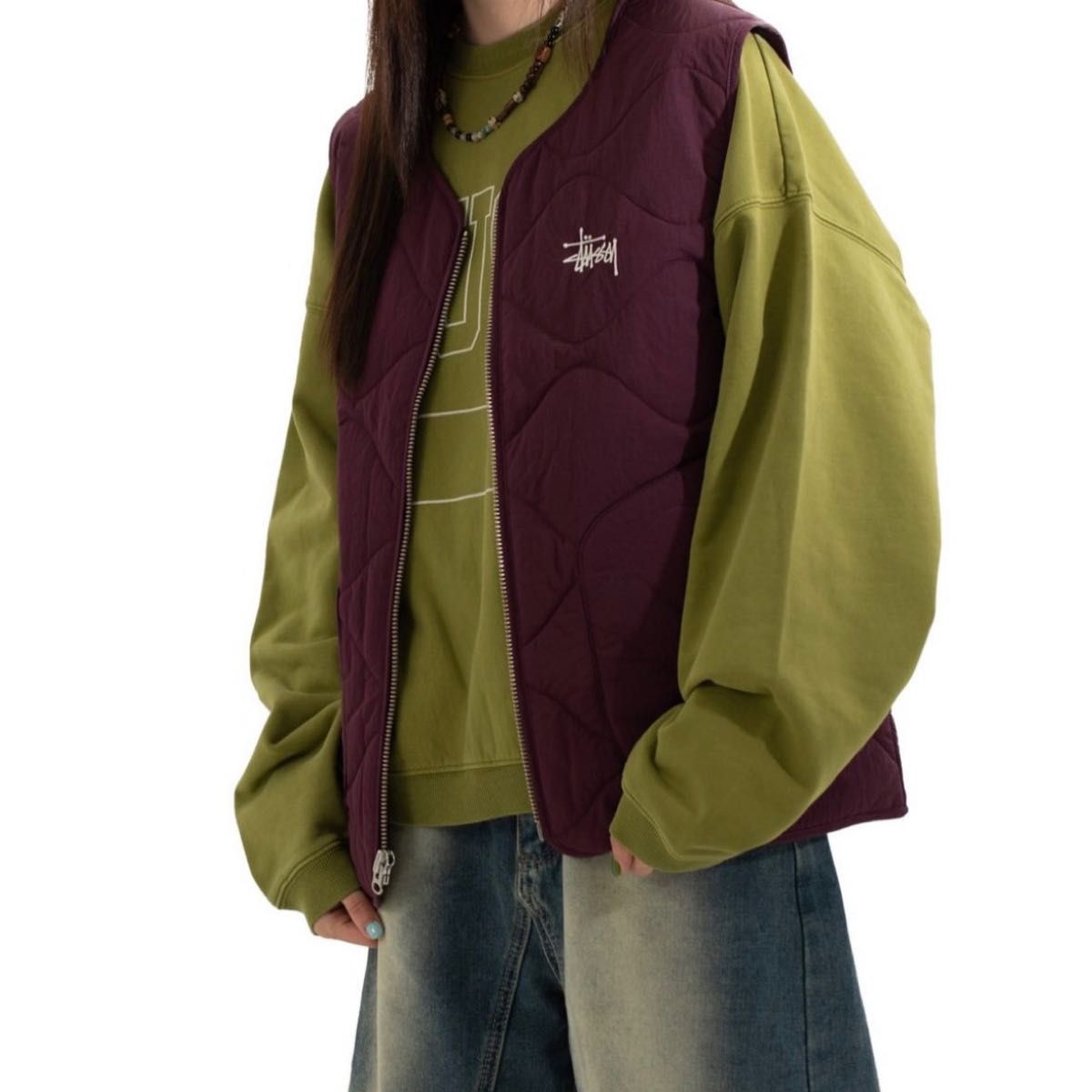 新品タグ付き】stussy ベスト キルティング ダウン|PayPayフリマ