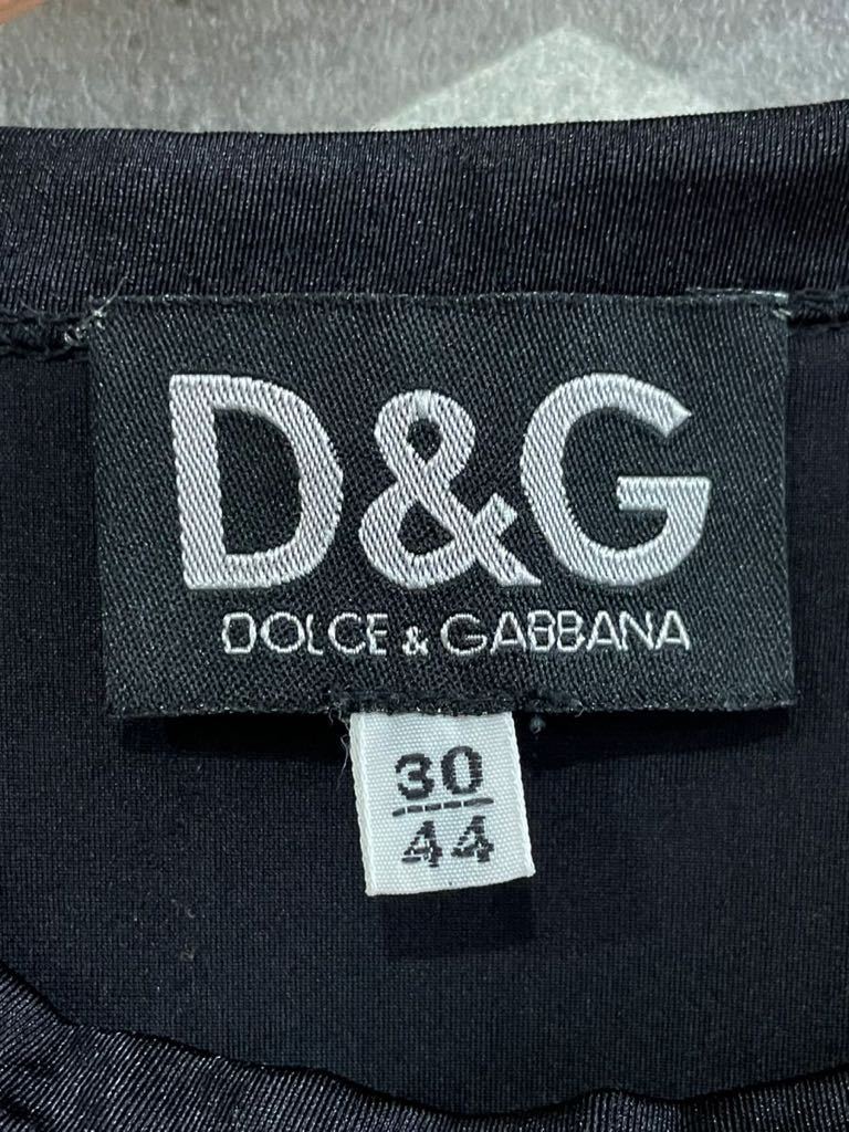 希少デザイン！ イタリア製 D&G DOLCE&GABBANA ドルチェ&ガッバーナ モックネック UV 半袖Tシャツ ビッグロゴ 30/44 ネコポ可 新規×_画像5