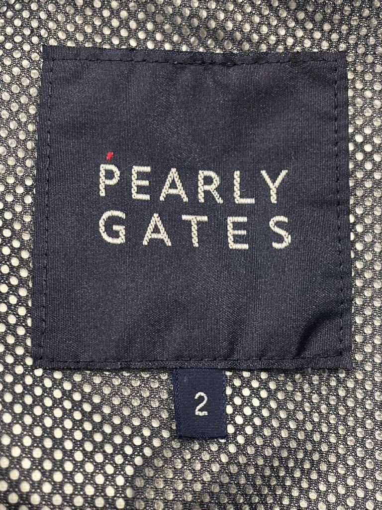 人気！ PEARLYGATES パーリーゲイツ ナイロンジャケット ハーフジップ ロゴ刺繍 ブルー系 2サイズ メンズ ゴルフウェア ○ 新規×_画像6