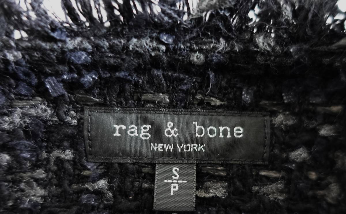 激安価格の rag&bone/ラグ&ボーン LINTONツイードジャケット BLACK