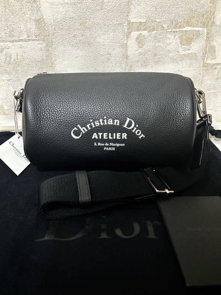 美品！Christian Dior ディオール アトリエ ローラーバッグ ショルダーバッグ 筒形 ドラムバッグ ディオールオム