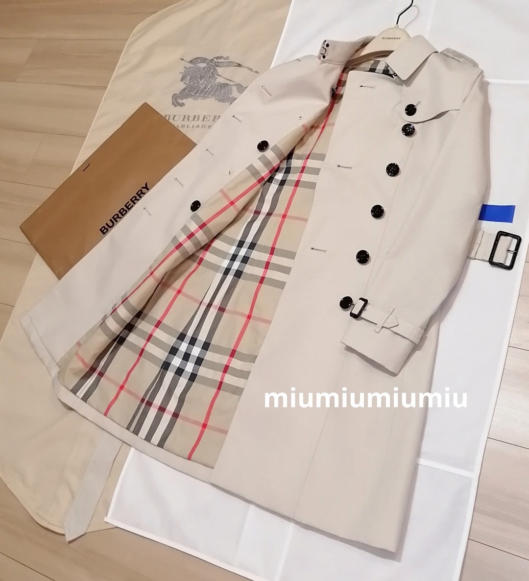 本物上質●　バーバリーロンドン ノバチェック　トレンチコート　BURBERRY　LONDON　36サイズ　素敵め　使用感少なめ　美品●　ロング丈