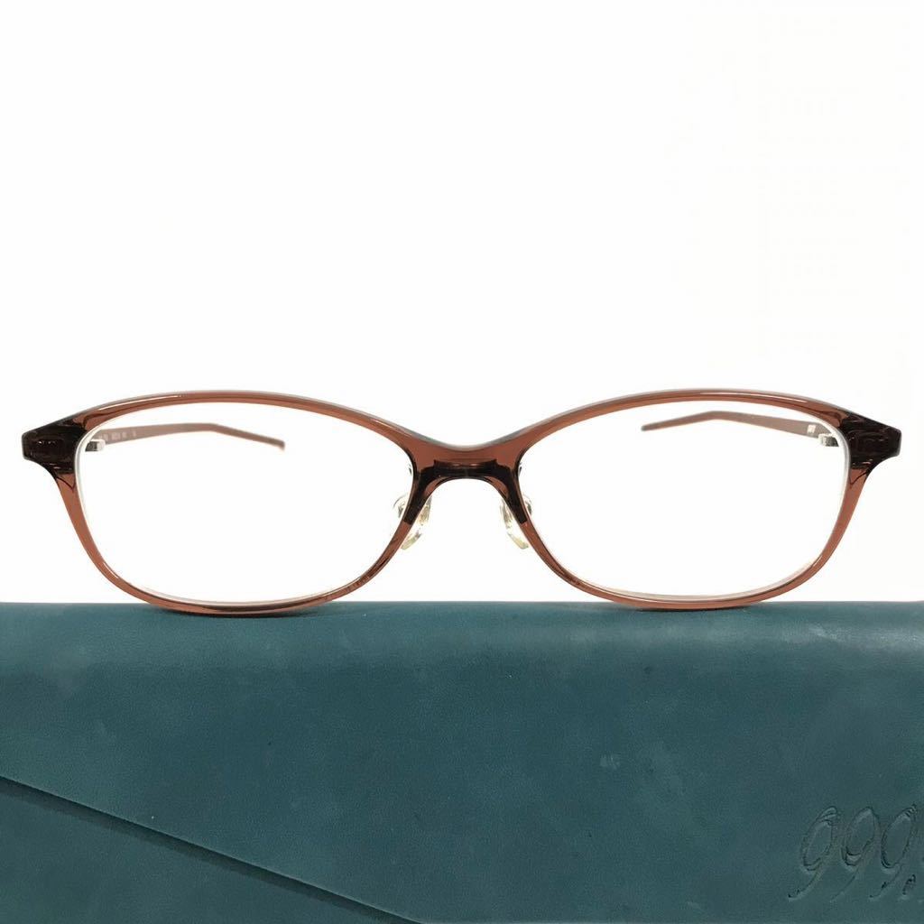 【フォーナインズ】本物 999.9 眼鏡 NP-733 ブラウン色系 度入り サングラス メガネ めがね メンズ レディース 日本製 ケース付 送料520円_画像3