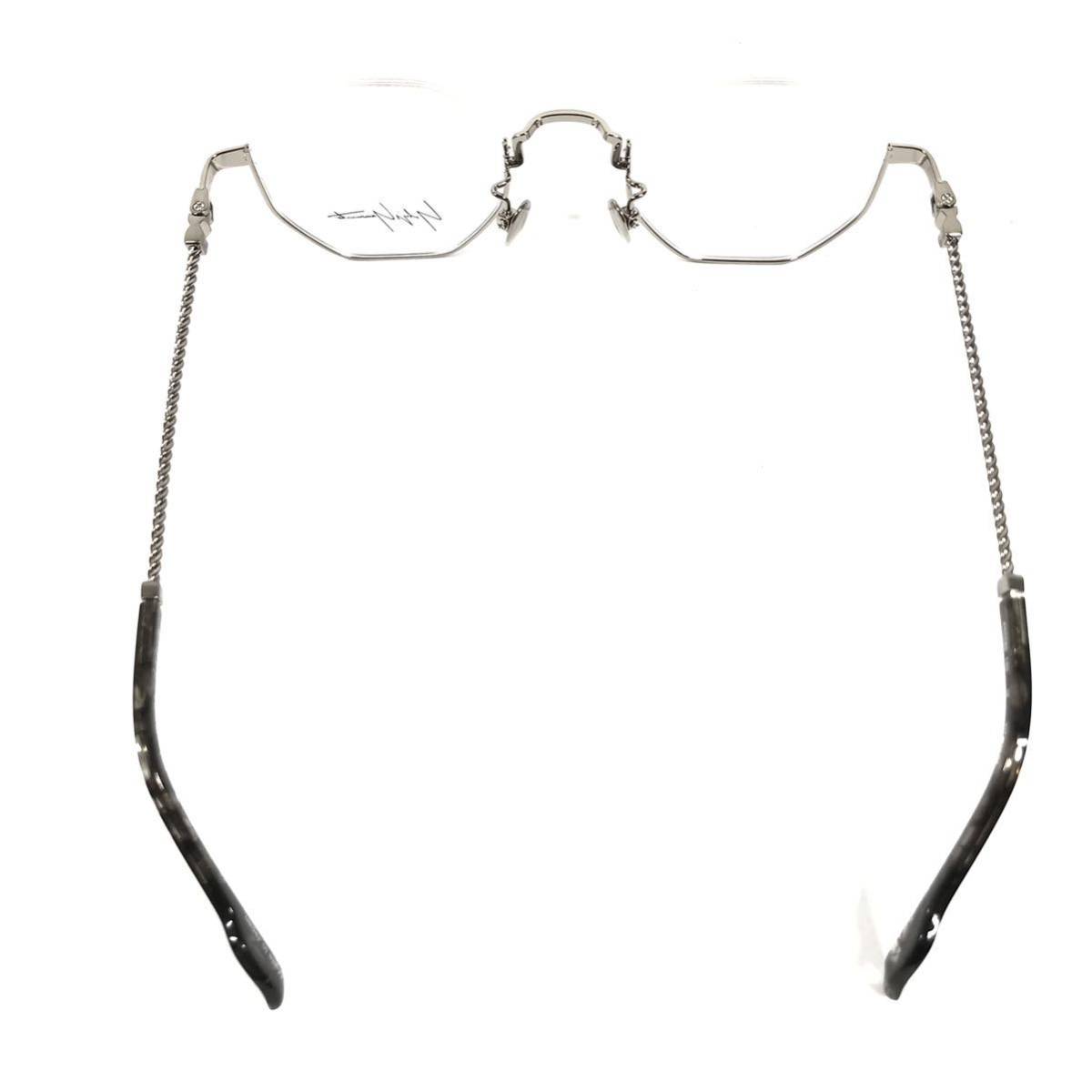 未使用品【ヨウジヤマモト】本物 Yohji Yamamoto 伊達眼鏡 オクタゴンレンズ チタン 19-0030-3 サングラス めがね メンズ 日本製 送料520円の画像6