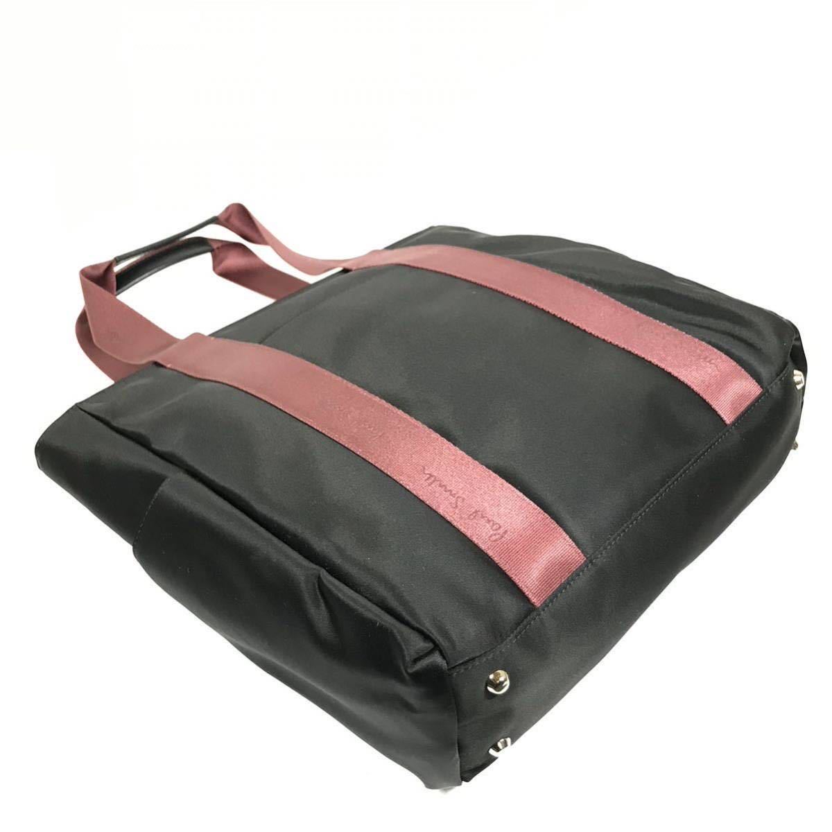  обычная цена 2.8 десять тысяч иен ^ не использовался товар [ Paul Smith ] подлинный товар Paul Smith большая сумка чёрный цвет серия сумка на плечо нейлон × кожа мужской женский 
