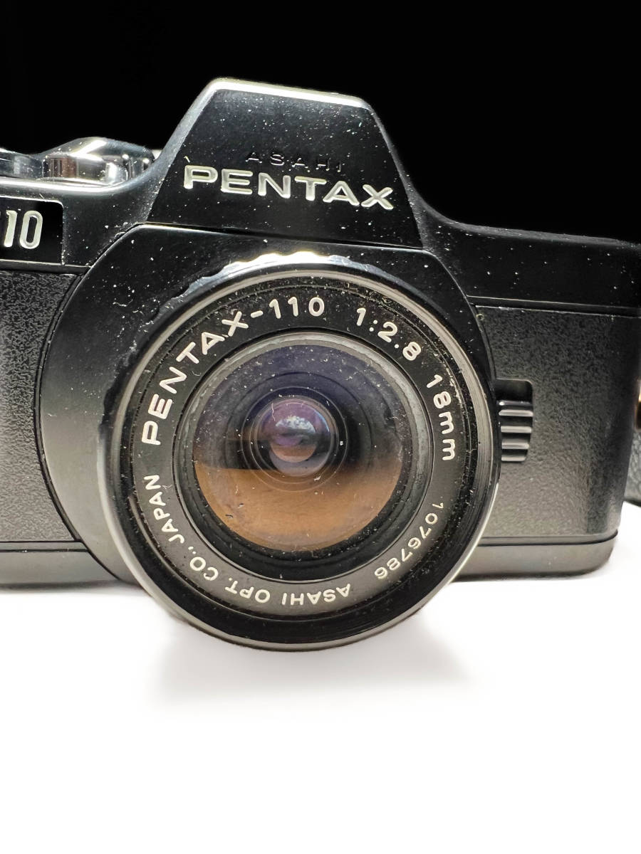 ■古い時代物 PENTAX ペンタクスペンタックス auto 110 レンズセット パンケーキ 18mm 50mm 25.5mm AF130P フラッシュ 動作不明_画像3
