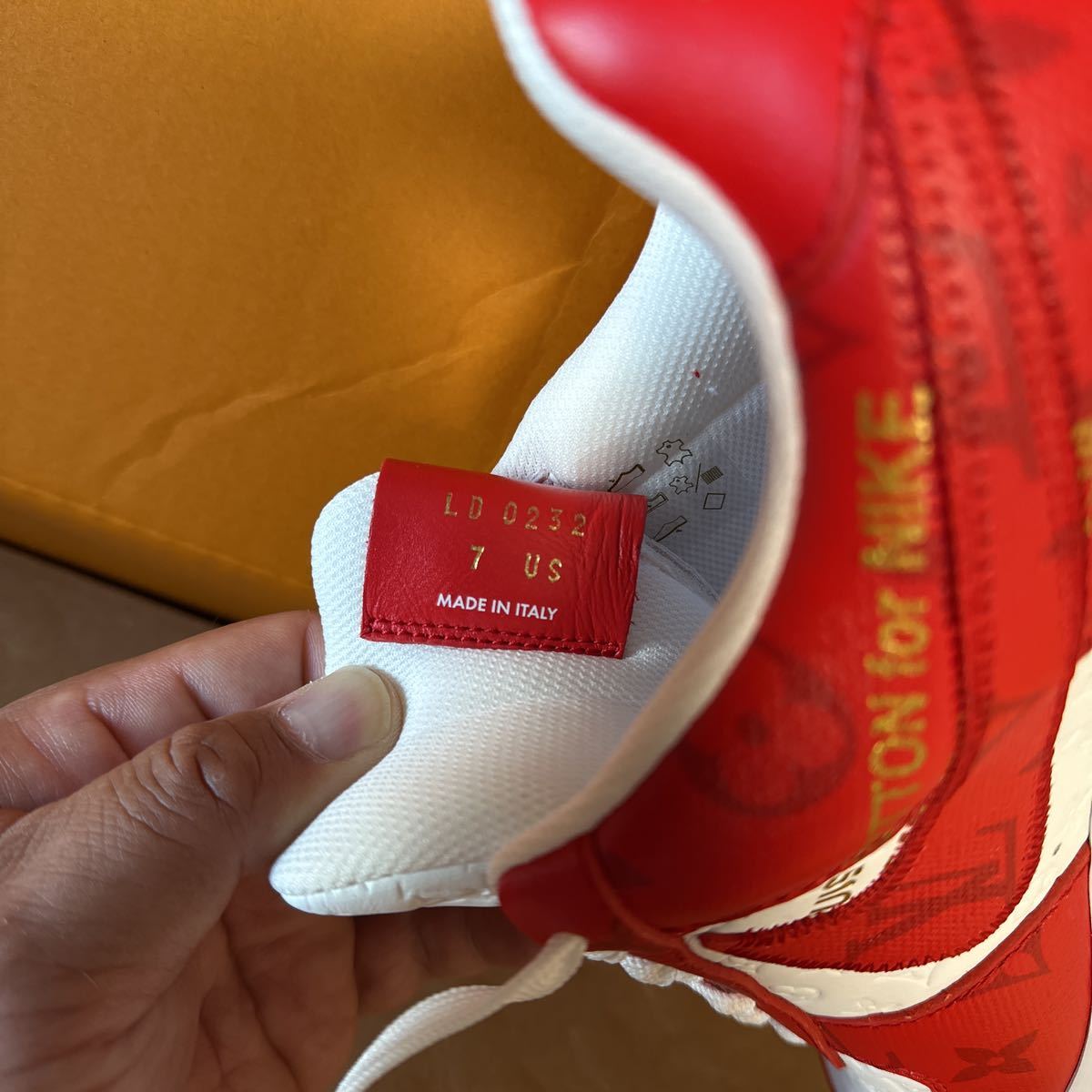 LOUIS VUITTON × NIKE AIR FORCE 1 RED ルイ・ヴィトン × ナイキ エアフォース1 赤 US7サイズ 25.0cm_画像7