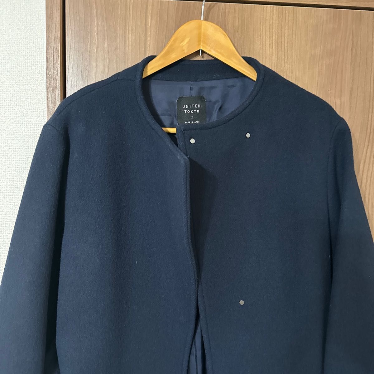 美品 UNITED TOKYO クレッシェントスリーブノーカラーコート ユナイテッドトウキョウ