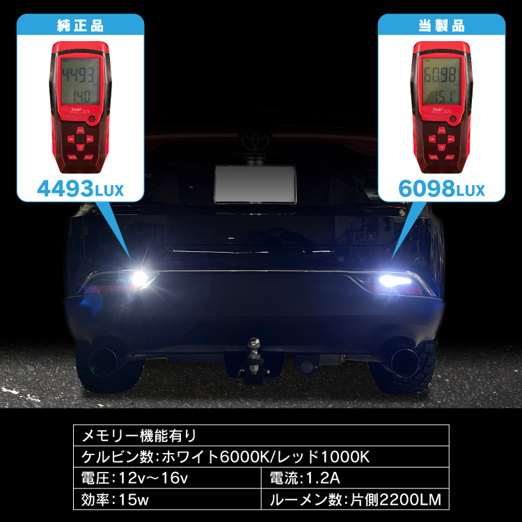 新型 ヴォクシー ノア 90系 LED バックランプ LEDバルブ リアフォグランプ ライト ランプ 寒冷地仕様 2WAY 4WD_画像4