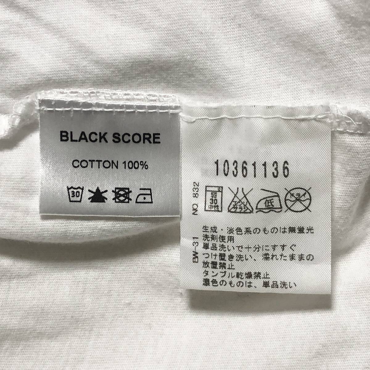 UK製 BLACK SCORE ブラックスコア Tシャツ 白 S 美品 管理B1270_画像8