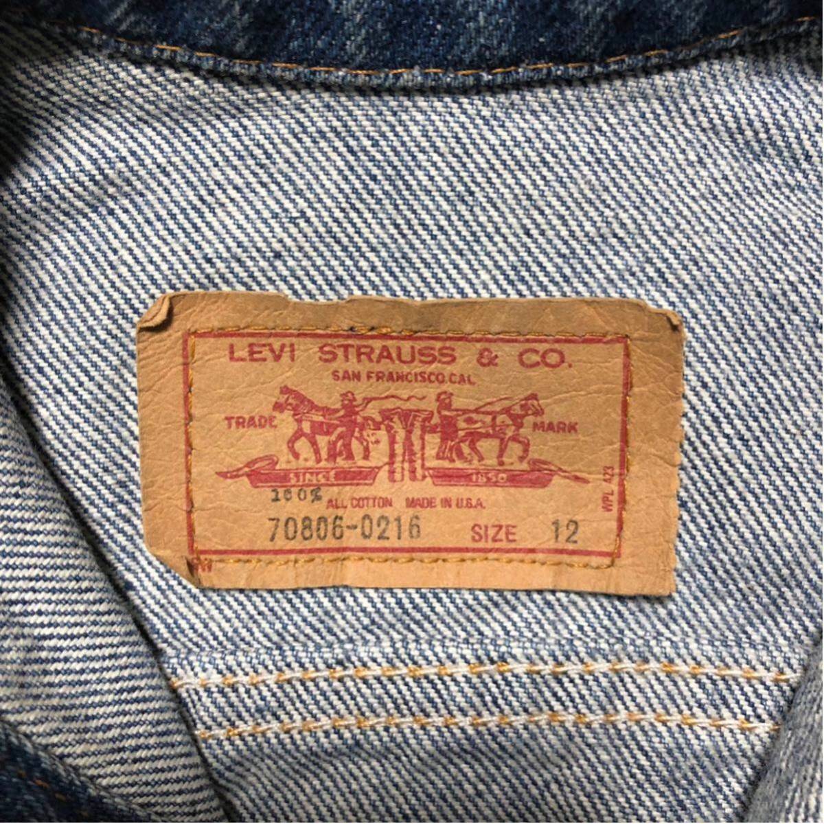 USA製 Levi's リーバイス 70806 - 0216 4th デニム ジャケット ジージャン ボーイズサイズ size12 管理C449_画像6