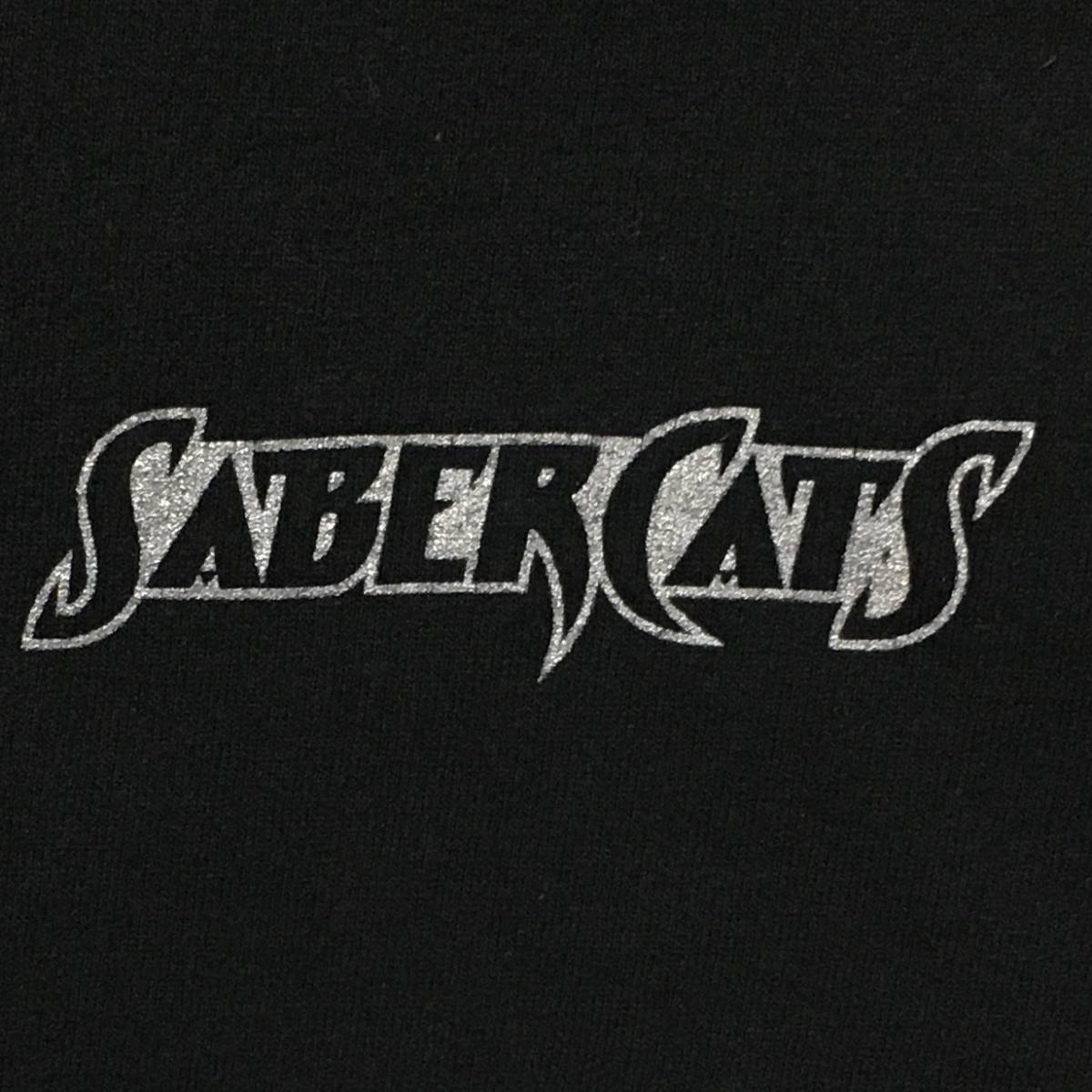 90s AFL サンノゼ セイバーキャッツ SABER CATS Tシャツ 黒 M 美品 管理B1169_画像4