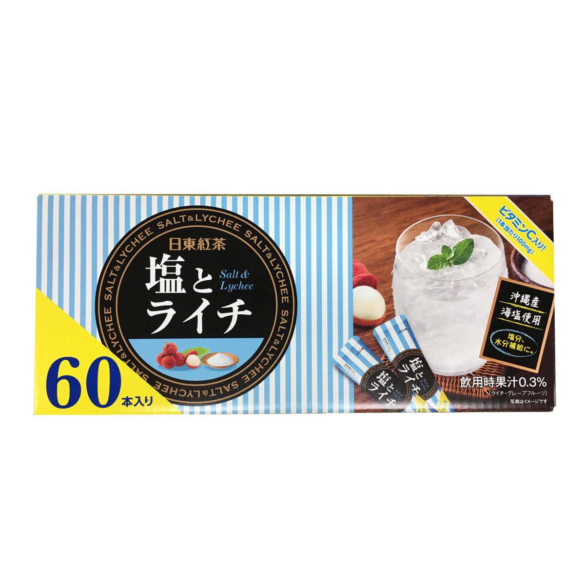 日東紅茶 塩とライチ 60本入り 沖縄産海塩使用 コストコ 送料無料（東北～中部） 熱中症対策_画像1