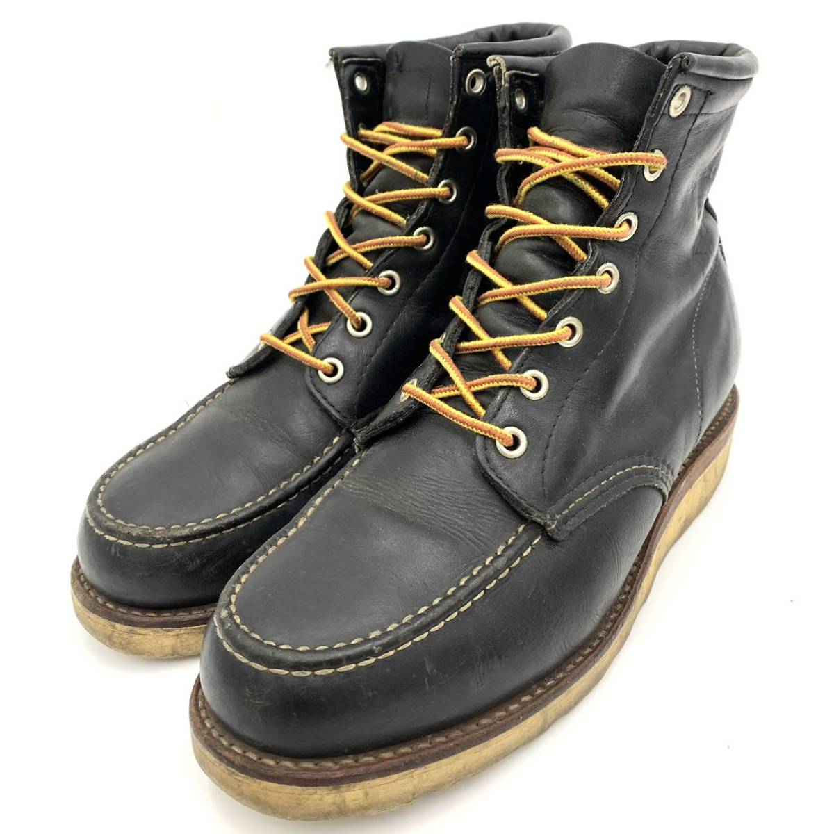 F ☆ 都会のアメカジ靴 '米国製' CHIPPEWA チペワ 25061 MOC BOOTS RETRO レザー モックブーツ レトロ 革靴 US7.5E 25.5 シューズ USA製