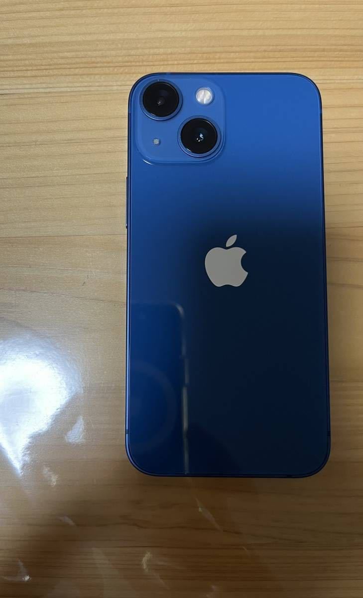 画面割れ有】Apple iPhone13 mini 128GB ブルー SIMフリー バッテリー