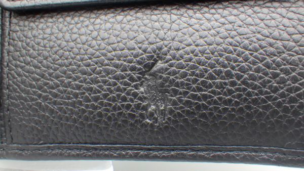 ●POLO Ralph Lauren ポロ ラルフローレン 二つ折り 財布 ブラック レザー さいふ_画像7