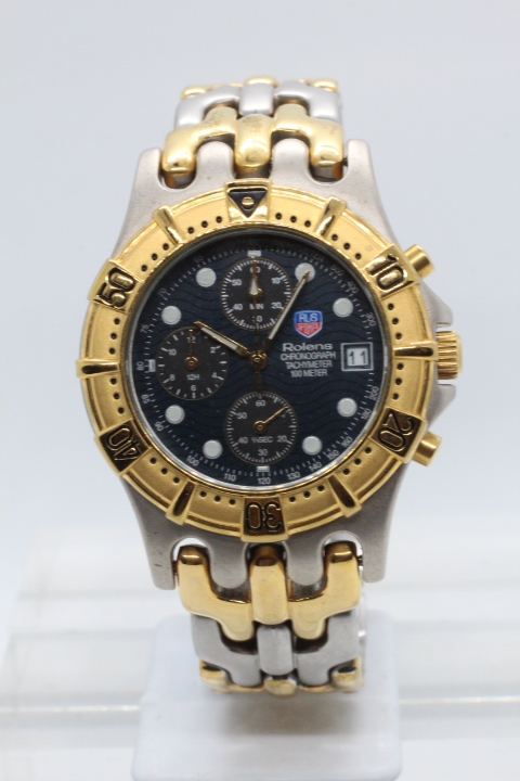 【Rolens】GA-1142 QUARTZ CHRONOGRAPH STAINLESS STEEL BACK 10ATM 中古品時計 電池交換済み 23.10.7_【Rolens】GA-1142 QUARTZ CHRONOGRAPH 