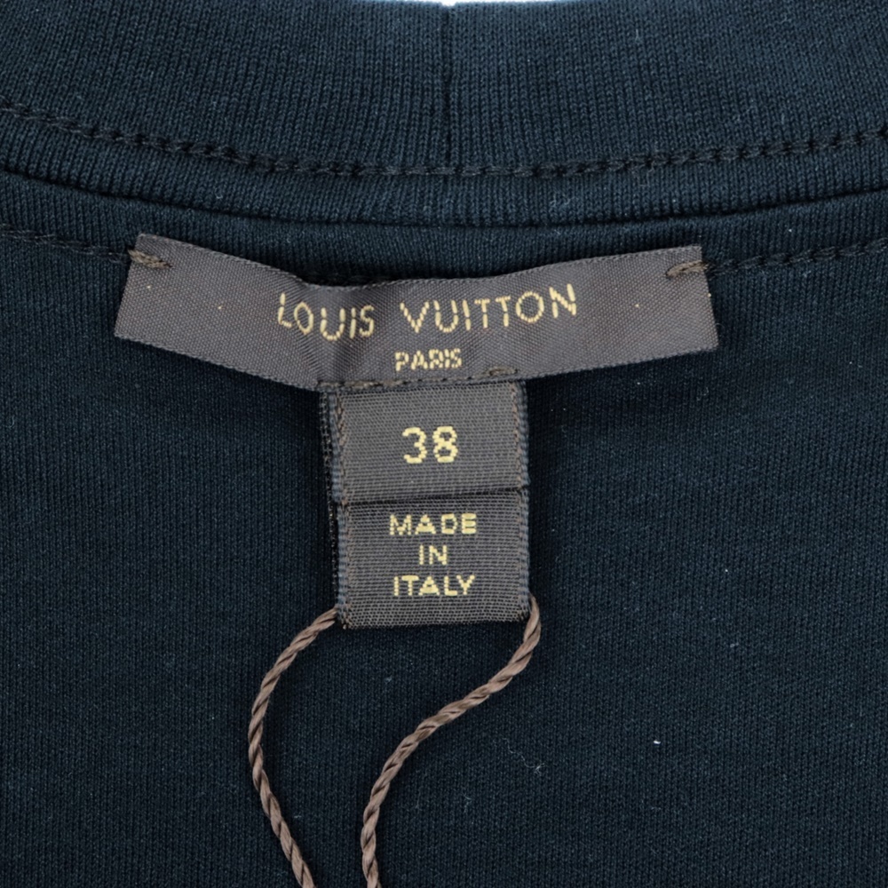 未使用 ルイヴィトン 16AW レイヤード シースルー切替 半袖Tシャツ レディース 黒 38 トップス カットソー コットン LOUIS VUITTON_画像5