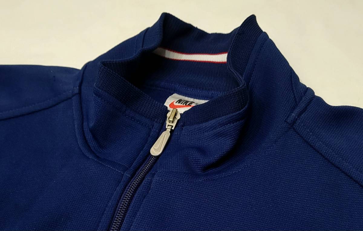 excellent 90s nike Logo embroidery truck top L 90 period VINTAGE Vintage jersey jersey navy navy blue 