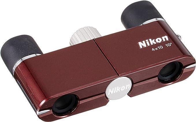 新品》Nikon 双眼鏡 遊 4X10D CF 4倍10口径 ワインレッド ダハプリズム式-
