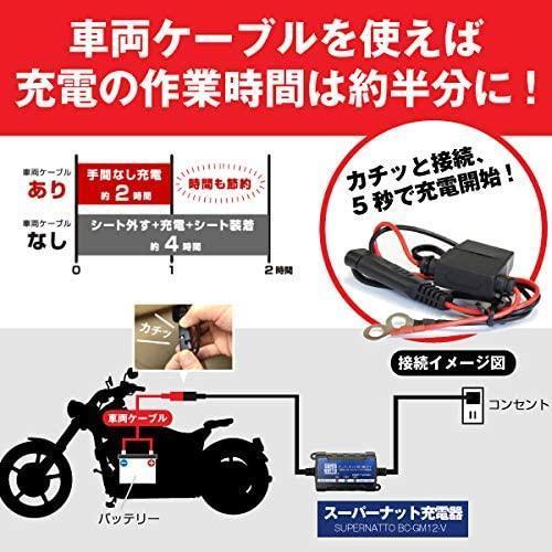 【新品、メーカー保証１年付】全自動12Vバイクバッテリー充電器　【車両ケーブル付属】トリクル充電機能付き【スーパーナット】【PSE対応】_画像7