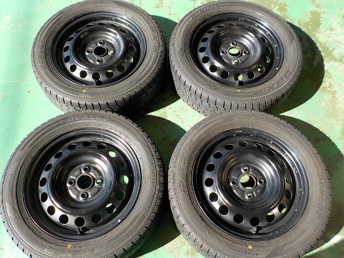 D15048 トヨタ アクア 純正 スチール ヴィッツ スペイド カローラフィールダー 等 ダンロップ 175/65R15 付き ５Ｊ +３９_画像1