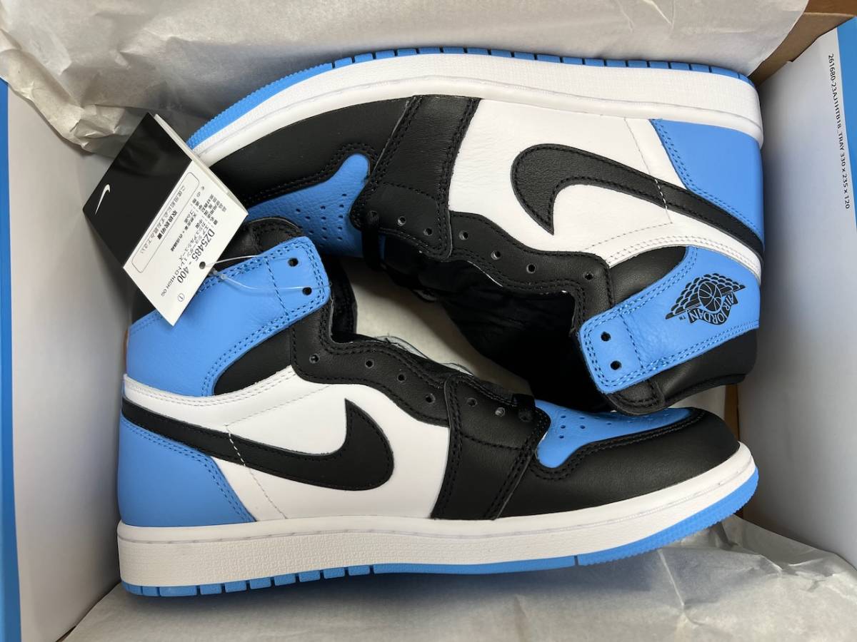 【国内正規品】27cm NIKE AIR JORDAN 1 RETRO HIGH OG UNIVERSITY BLUE BLACK WHITE UNC  TOE US9 エアジョーダン 1 ユニバーシティブルー