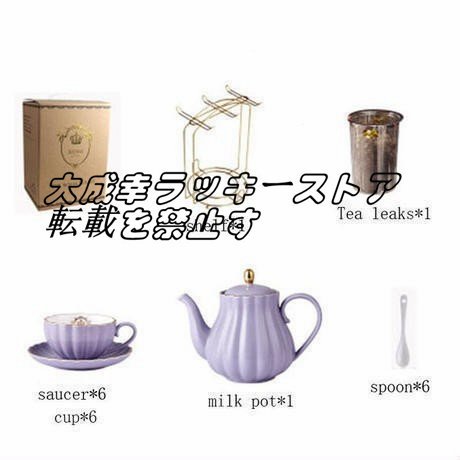 カップセット コーヒーカップセット カップ＆ソーサー6客セット 陶磁器 ゴージャス ティーパーティー用フルセット ラック付き z1106_画像10