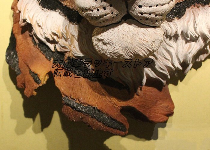 アニマルヘッド タイガー トラ 虎 壁掛け オブジェ ウォールデコレーション 樹脂 ハンドメイド 動物 インテリア 壁飾り リビング z855_画像7