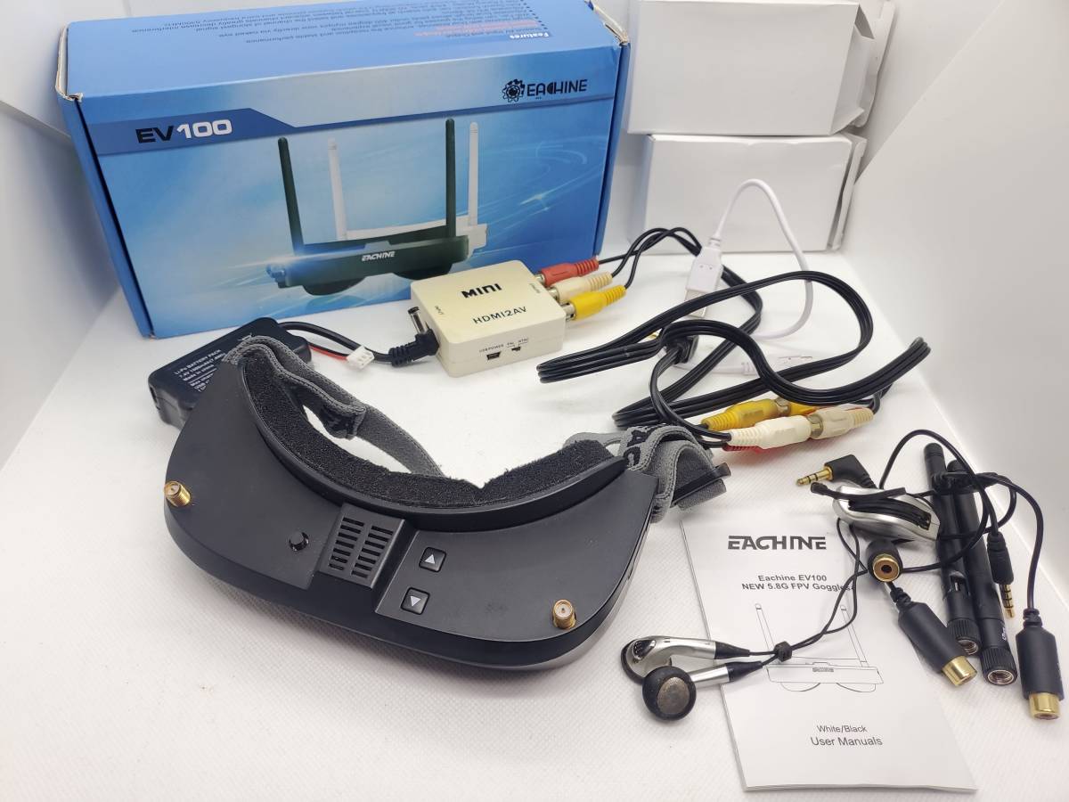新作揃え FPVゴーグル EACHINE HDMI2AV付き 説明書 複眼式 EV100
