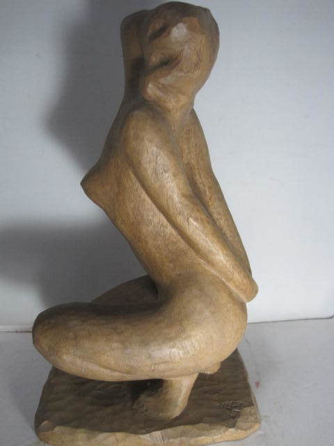 木彫り・銘有裸婦座像西洋彫刻｜売買されたオークション