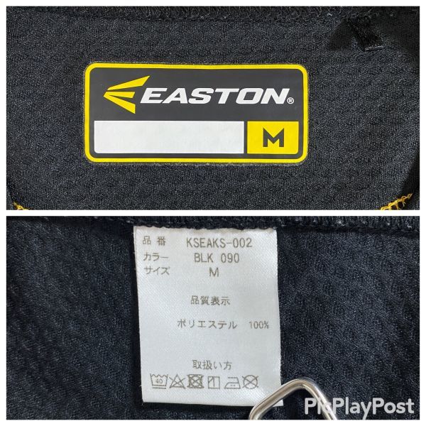 イーストン EASTON メンズ Mサイズ 野球ウェア テキストプリント 半袖Tシャツ 黒 ブラック ビックロゴ ベースボールシャツの画像10