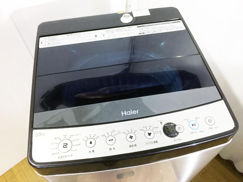 送料無料★2019年製★極上美品 中古★Haier☆5.5kg☆「URBAN CAFE SERIES」☆全自動洗濯機☆ステンレスブラック【JW-XP2C55E】CFP1_画像4