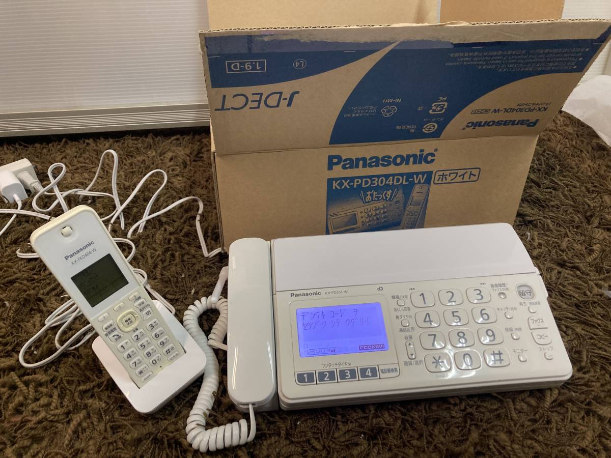 Panasonic KX-PD304-W 固定電話 電話機 親機 子機 ホワイト KX-FKD404