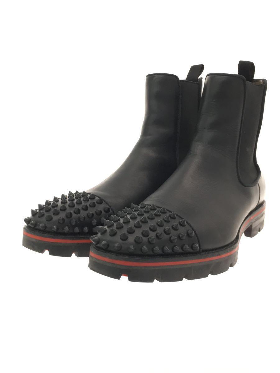 Christian Louboutin◆Melon Spikes/サイドゴアブーツ/39.5/BLK/レザー