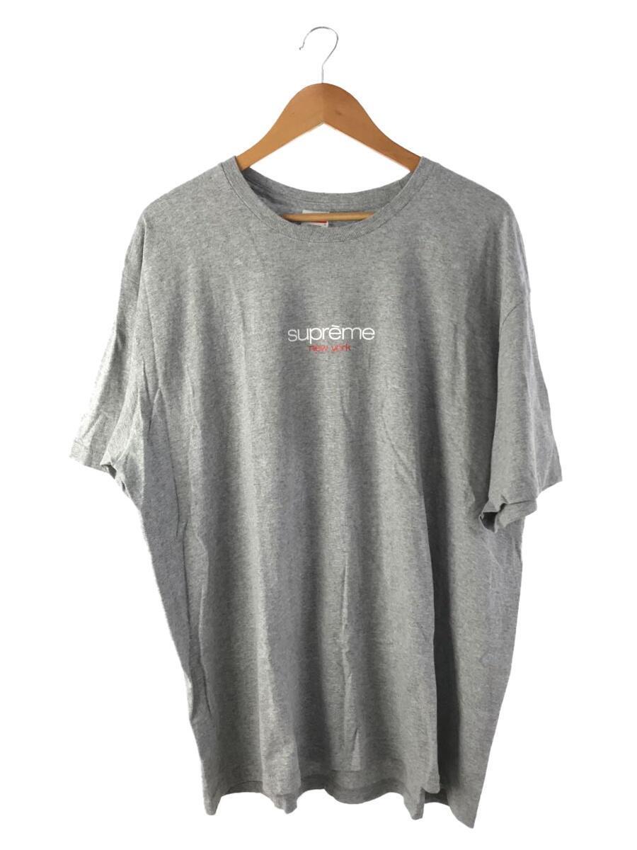 Supreme◆Classic Logo Tee/Tシャツ/XL/コットン/グレー/無地