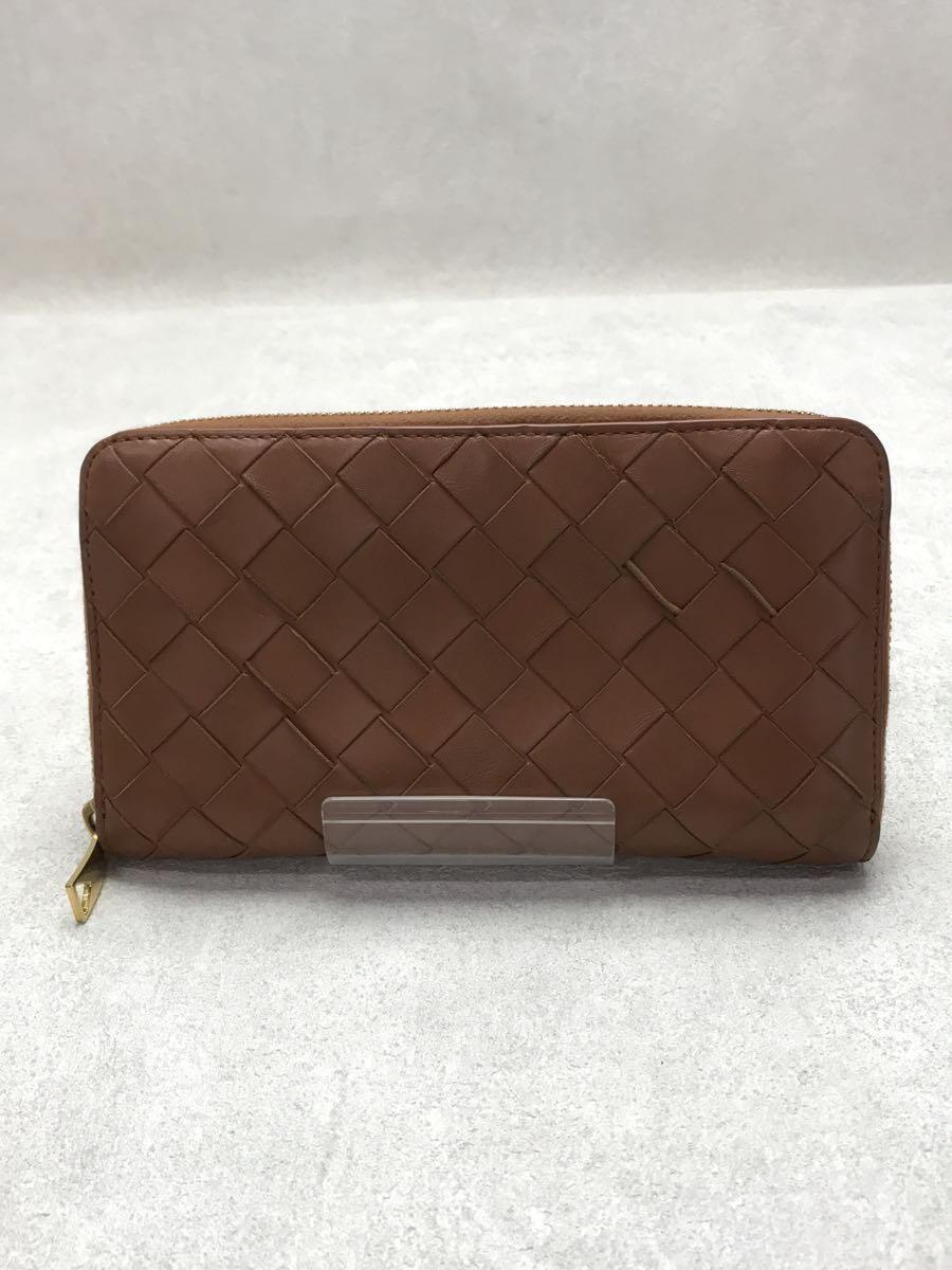 BOTTEGA VENETA◆長財布/レザー/CML/メンズ_画像1