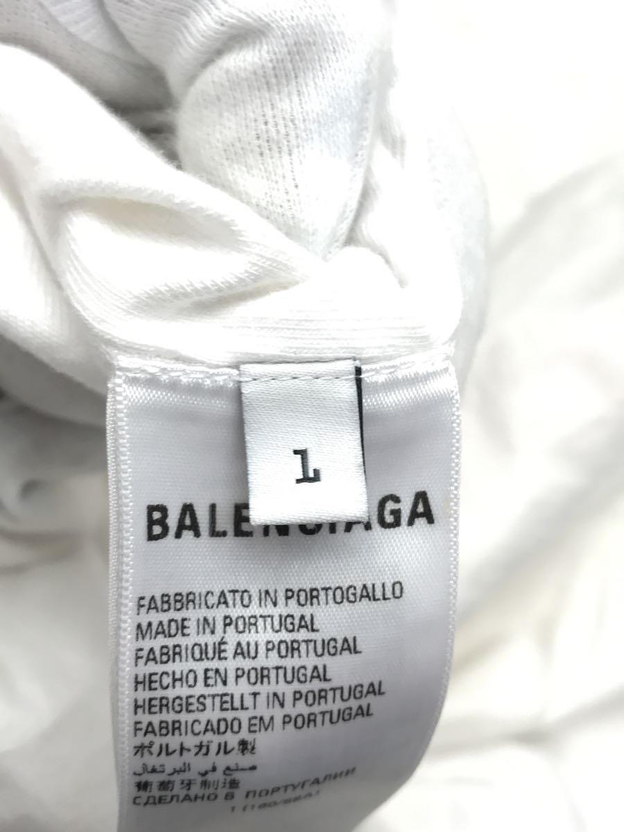 BALENCIAGA◆Tシャツ/L/コットン/WHT/731769TNVA69065/オーバーサイズTシャツ/インサイドアウト/汚れ_画像4