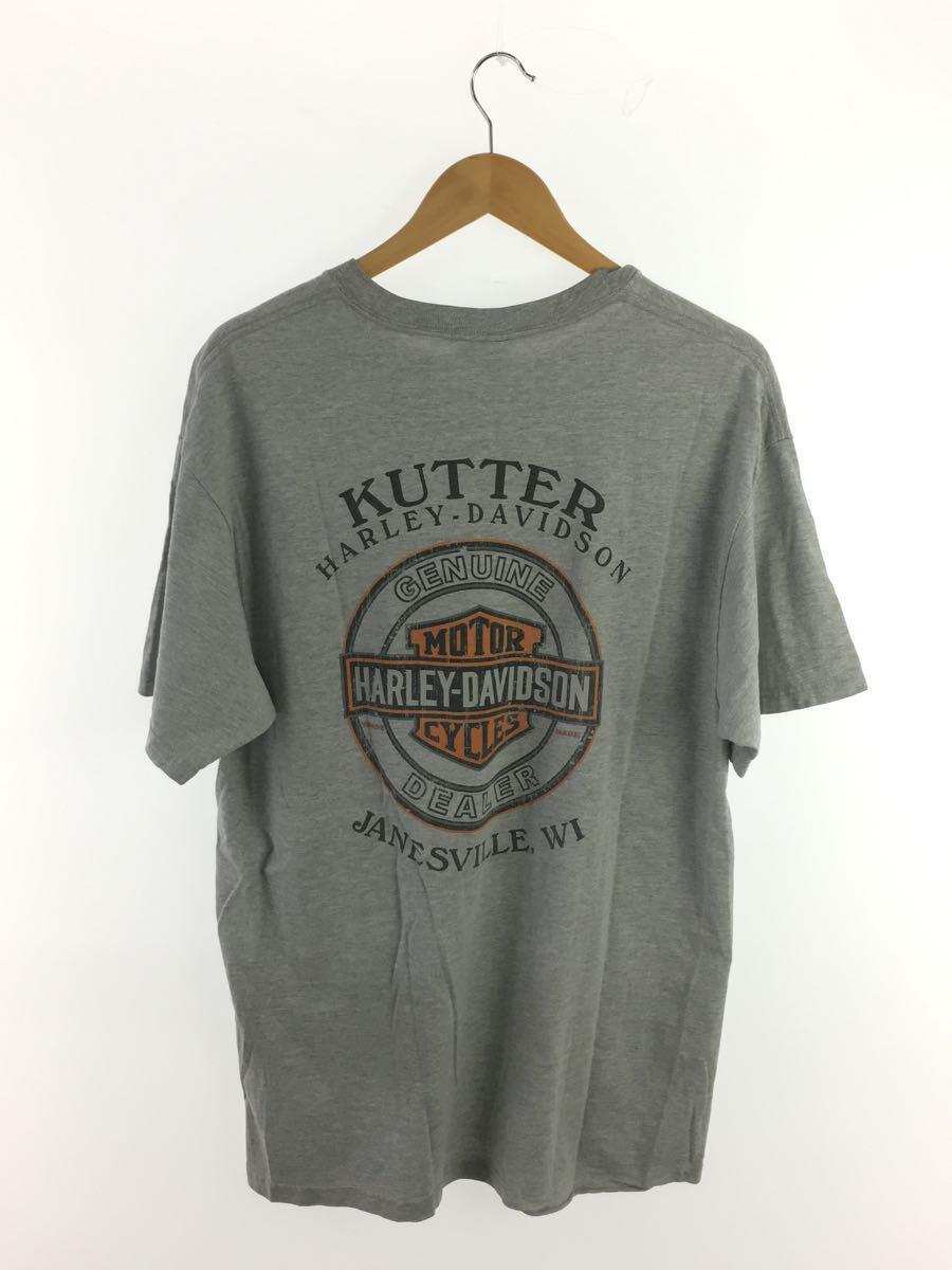 HARLEY DAVIDSON◆USA製/00s/Tシャツ/L/コットン/GRY/汚れ有_画像2