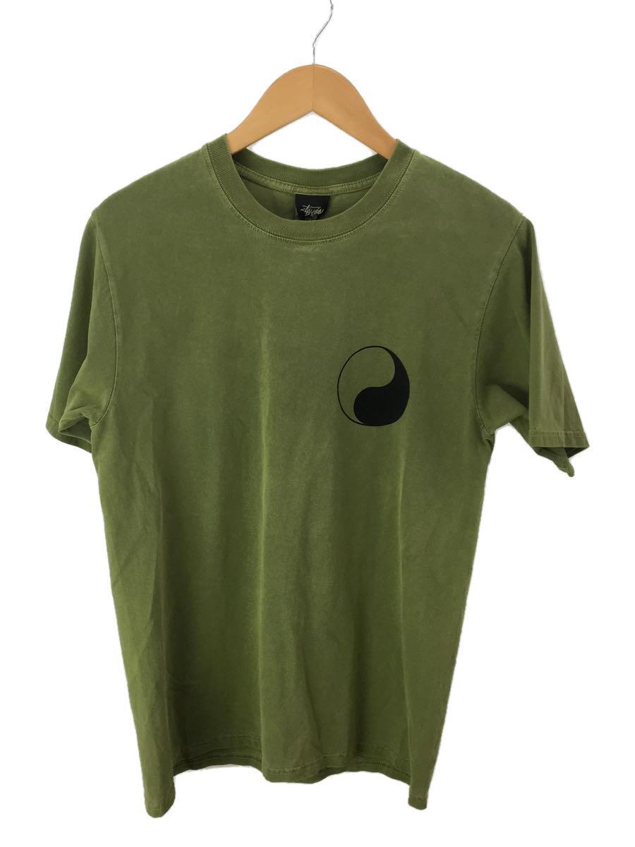 STUSSY◆Work Shop Yin Yang Pigment Dyed Tee/Tシャツ/S/コットン/GRN/3903785