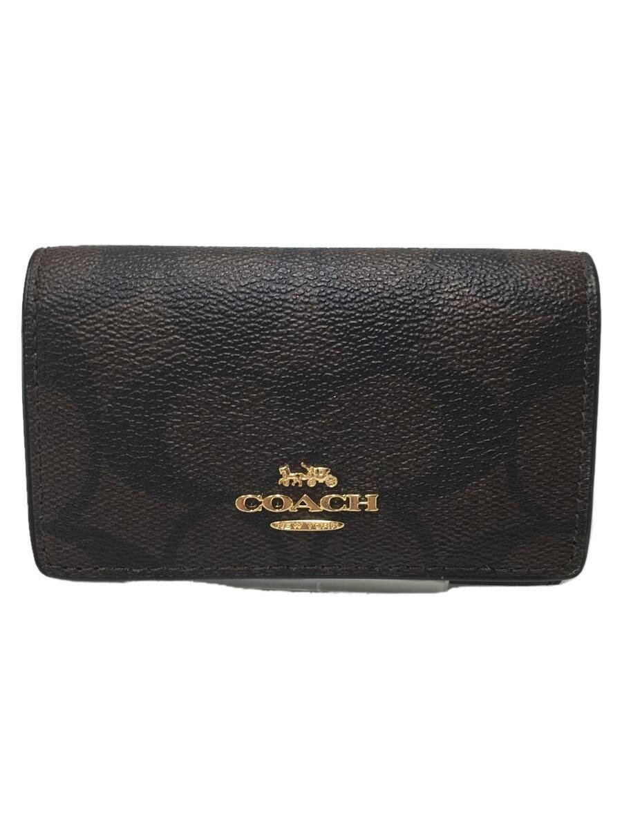 COACH◆キーケース/レザー/BRW/総柄/レディース/F77998の画像1